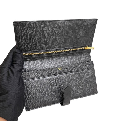 Hermes Bearn Gusset Wallet Epsom 89 Noir