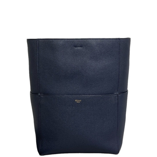 Celine Sangle Large Bucket Bag Grained Calfskin Dark Blue