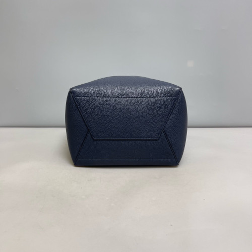 Celine Sangle Large Bucket Bag Grained Calfskin Dark Blue