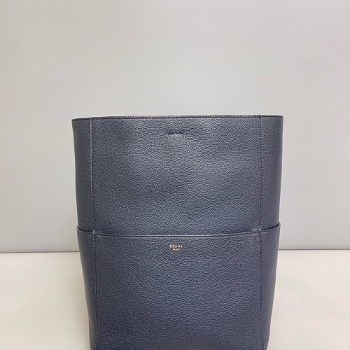 Celine Sangle Large Bucket Bag Grained Calfskin Dark Blue