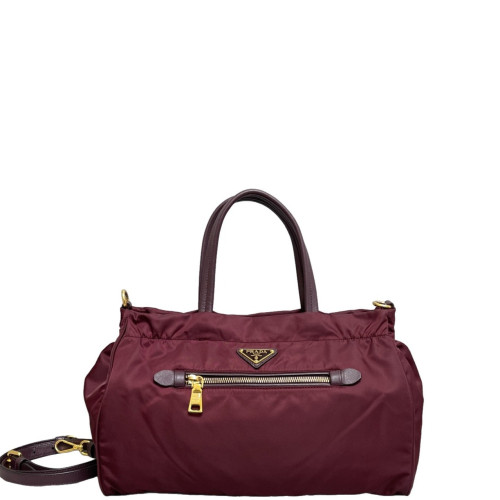 Prada Two-Way Bag Tessuto Nylon Burgundy Prada Two-Way Bag Tessuto Nylon Burgundy
