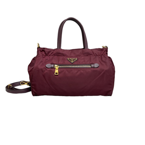 Prada Two-Way Bag Tessuto Nylon Burgundy Prada Two-Way Bag Tessuto Nylon Burgundy
