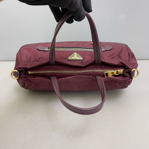 Prada Two-Way Bag Tessuto Nylon Burgundy Prada Two-Way Bag Tessuto Nylon Burgundy