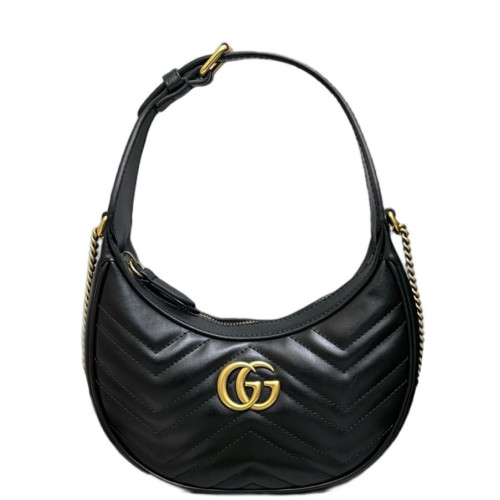Gucci Matelasse GG Marmont Sling Shoulder Bag Calfskin Black