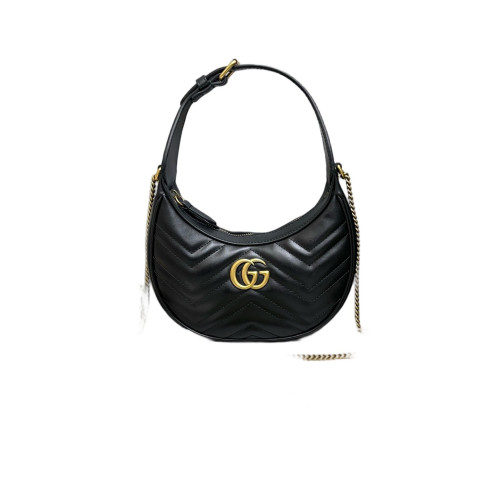 Gucci Matelasse GG Marmont Sling Shoulder Bag Calfskin Black