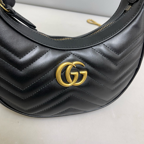 Gucci Matelasse GG Marmont Sling Shoulder Bag Calfskin Black