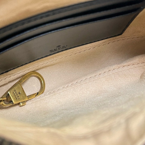 Gucci Matelasse GG Marmont Sling Shoulder Bag Calfskin Black