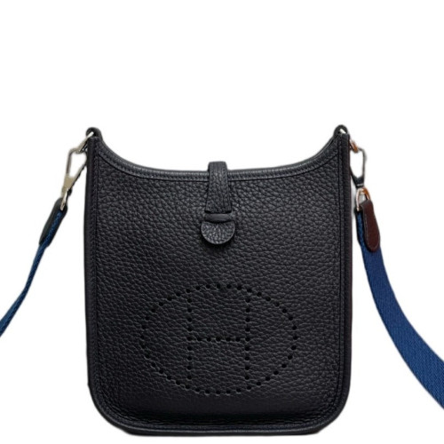 Hermes Mini Evelyne Taurillon Clemence S4 Deep Blue