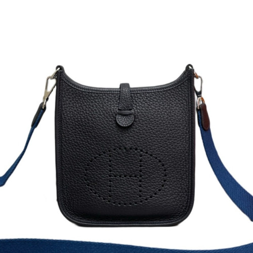 Hermes Mini Evelyne Taurillon Clemence S4 Deep Blue