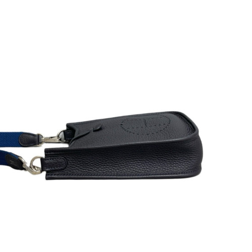 Hermes Mini Evelyne Taurillon Clemence S4 Deep Blue