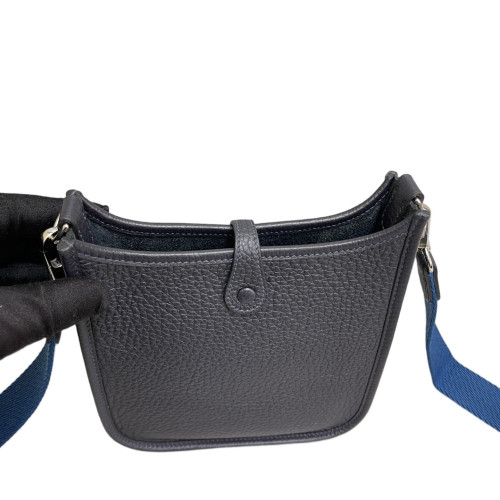 Hermes Mini Evelyne Taurillon Clemence S4 Deep Blue