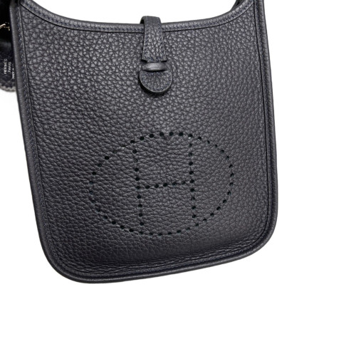 Hermes Mini Evelyne Taurillon Clemence S4 Deep Blue