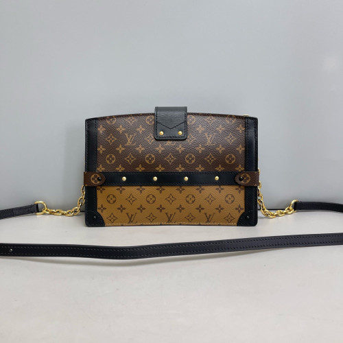 Louis Vuitton Trunk Clutch Monogram Brown Black
