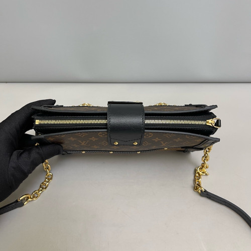 Louis Vuitton Trunk Clutch Monogram Brown Black