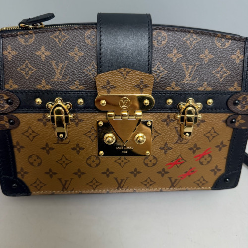 Louis Vuitton Trunk Clutch Monogram Brown Black