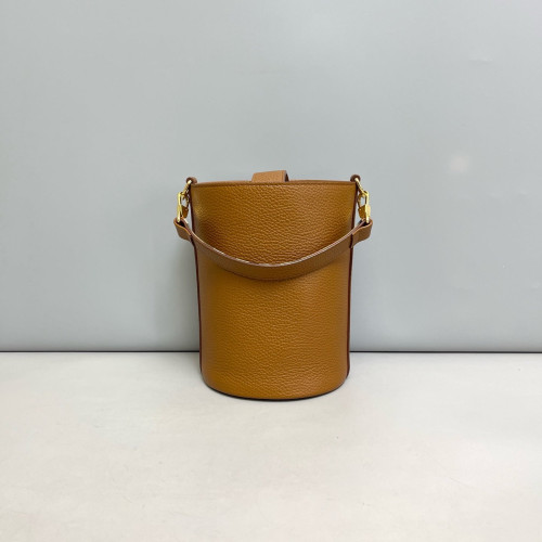 Burberry Bucket Grained Calfskin Brown