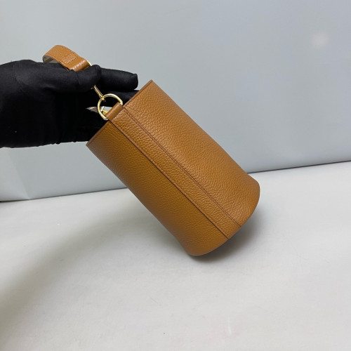 Burberry Bucket Grained Calfskin Brown