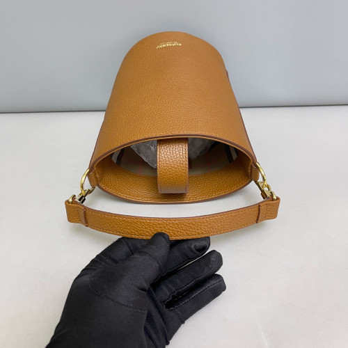 Burberry Bucket Grained Calfskin Brown