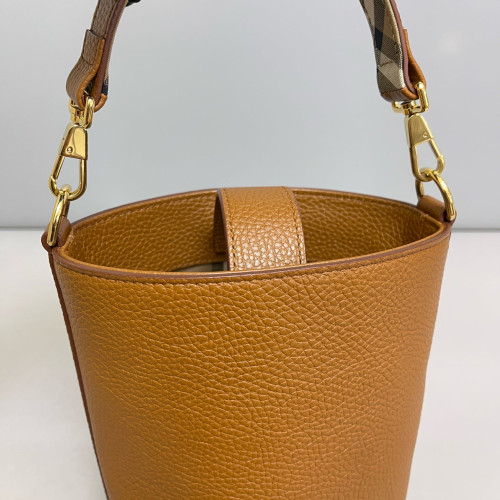 Burberry Bucket Grained Calfskin Brown