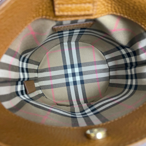 Burberry Bucket Grained Calfskin Brown