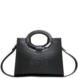 Fendi Runaway Shopping Tote Calfskin Black