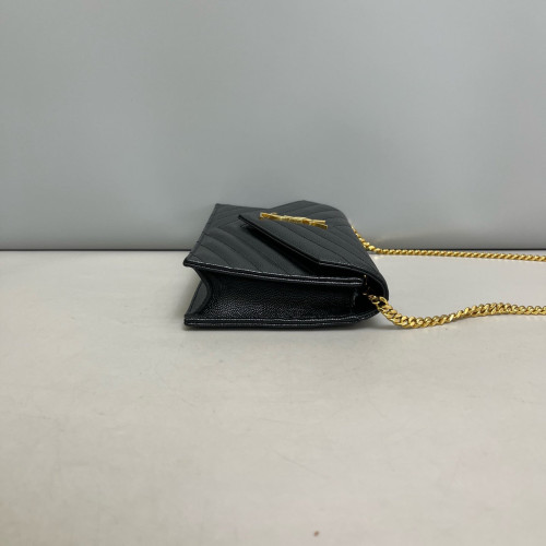 Yves Saint Laurent Small Envelope Chain Wallet Caviar Black Yves Saint Laurent Small Envelope Chain Wallet Caviar Black