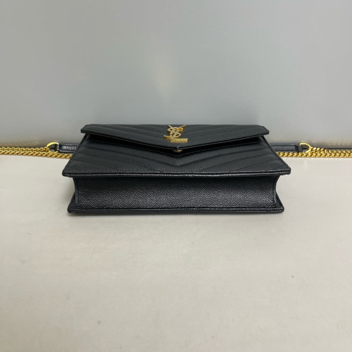 Yves Saint Laurent Small Envelope Chain Wallet Caviar Black Yves Saint Laurent Small Envelope Chain Wallet Caviar Black