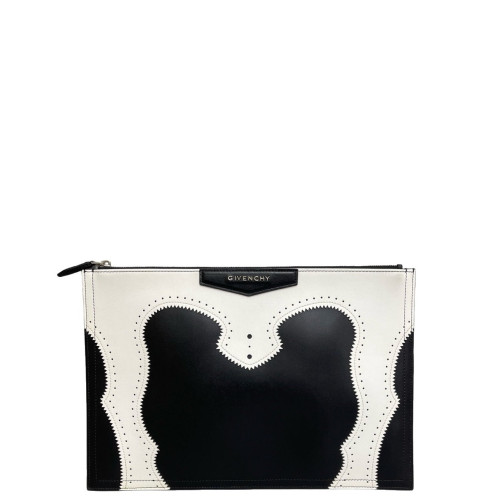 Givenchy Clutch Calfskin Black White