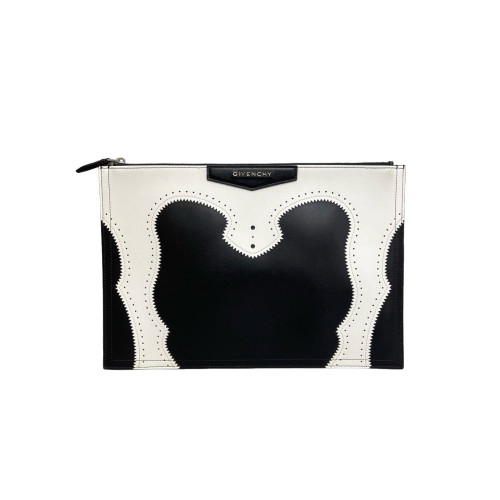 Givenchy Clutch Calfskin Black White