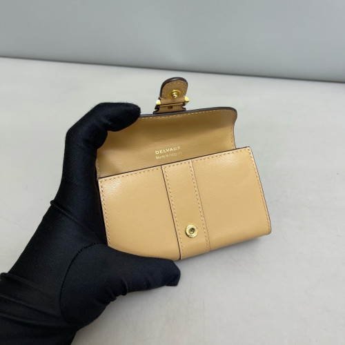 Delvaux Clutch Calfskin Natural Tan