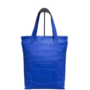 Loewe Two-Way Bag Anagram Debossed Calfskin Blue