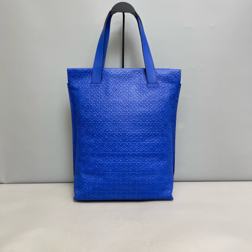 Loewe Two-Way Bag Anagram Debossed Calfskin Blue