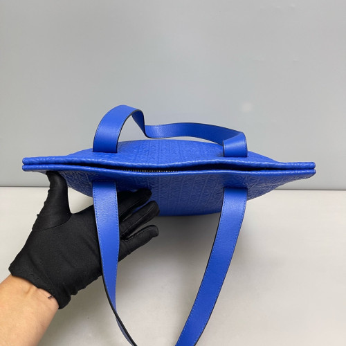 Loewe Two-Way Bag Anagram Debossed Calfskin Blue