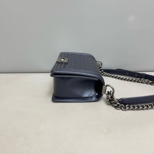 Chanel Quilted Medium Boy Flap Caviar Blue