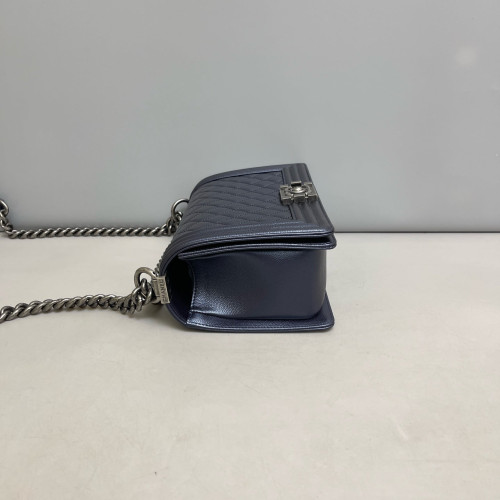 Chanel Quilted Medium Boy Flap Caviar Blue