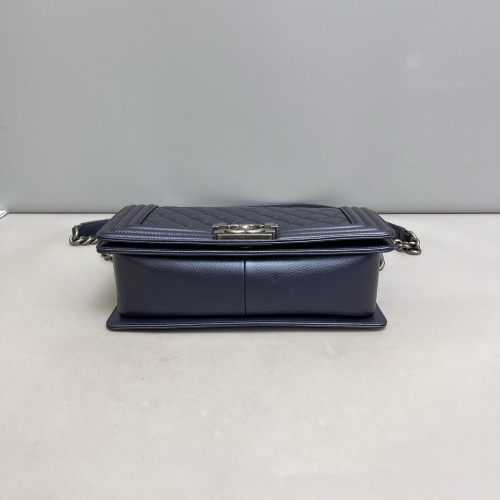 Chanel Quilted Medium Boy Flap Caviar Blue