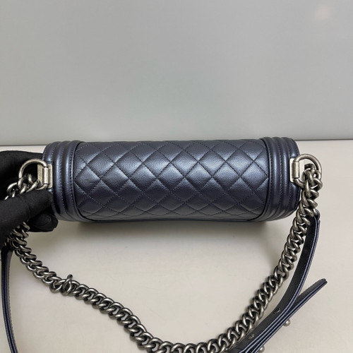 Chanel Quilted Medium Boy Flap Caviar Blue