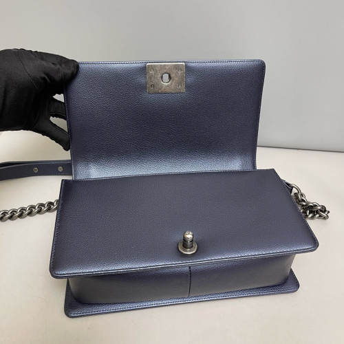 Chanel Quilted Medium Boy Flap Caviar Blue