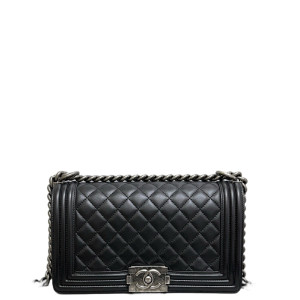 Chanel Quilted Medium Boy Flap Calfskin Black
