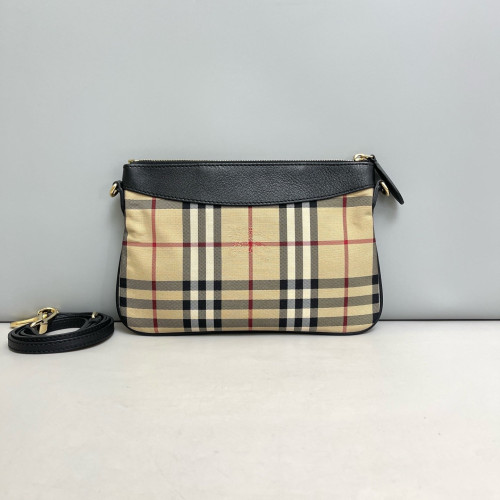 Burberry Crossbody Bag House Check Calfskin Beige Black Red
