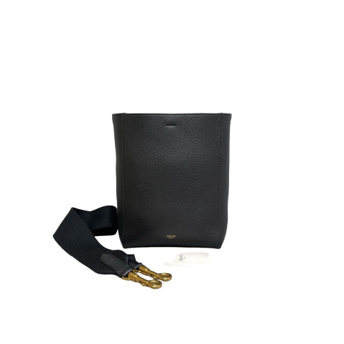 Celine Sangle Small Bucket Bag Grained Calfskin Black