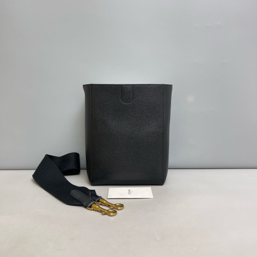 Celine Sangle Small Bucket Bag Grained Calfskin Black