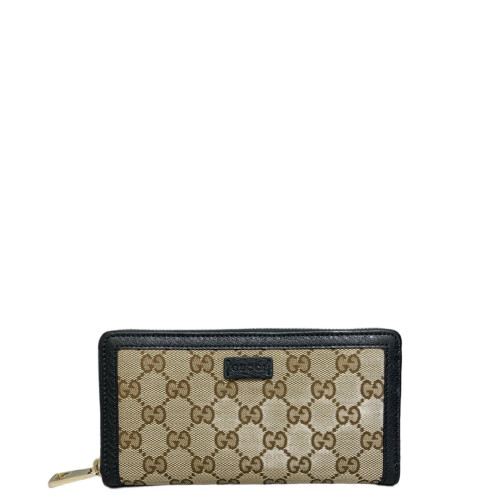 Gucci Continental Wallet GG Plus Monogram Brown Black