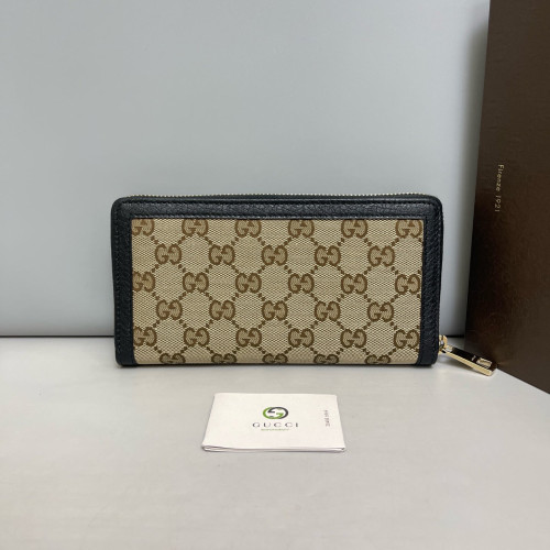 Gucci Continental Wallet GG Plus Monogram Brown Black