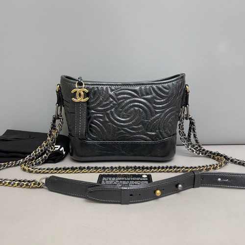 Chanel Small Gabrielle Hobo Calfskin Black