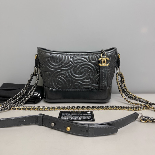 Chanel Small Gabrielle Hobo Calfskin Black