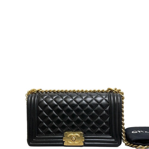 Chanel Quilted Medium Boy Flap Calfskin Black