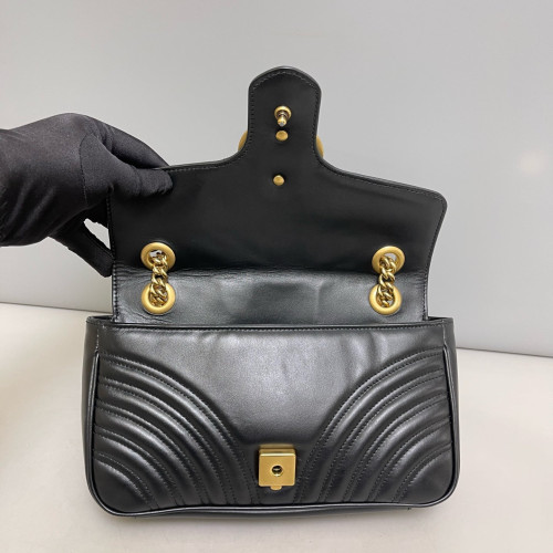 Gucci Matelasse Small GG Marmont Calfskin Black