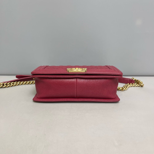 Chanel Quilted Medium Boy Flap Grained Calfskin Burgundy