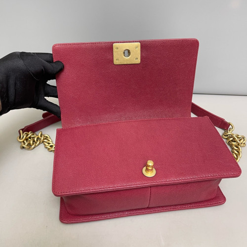 Chanel Quilted Medium Boy Flap Grained Calfskin Burgundy